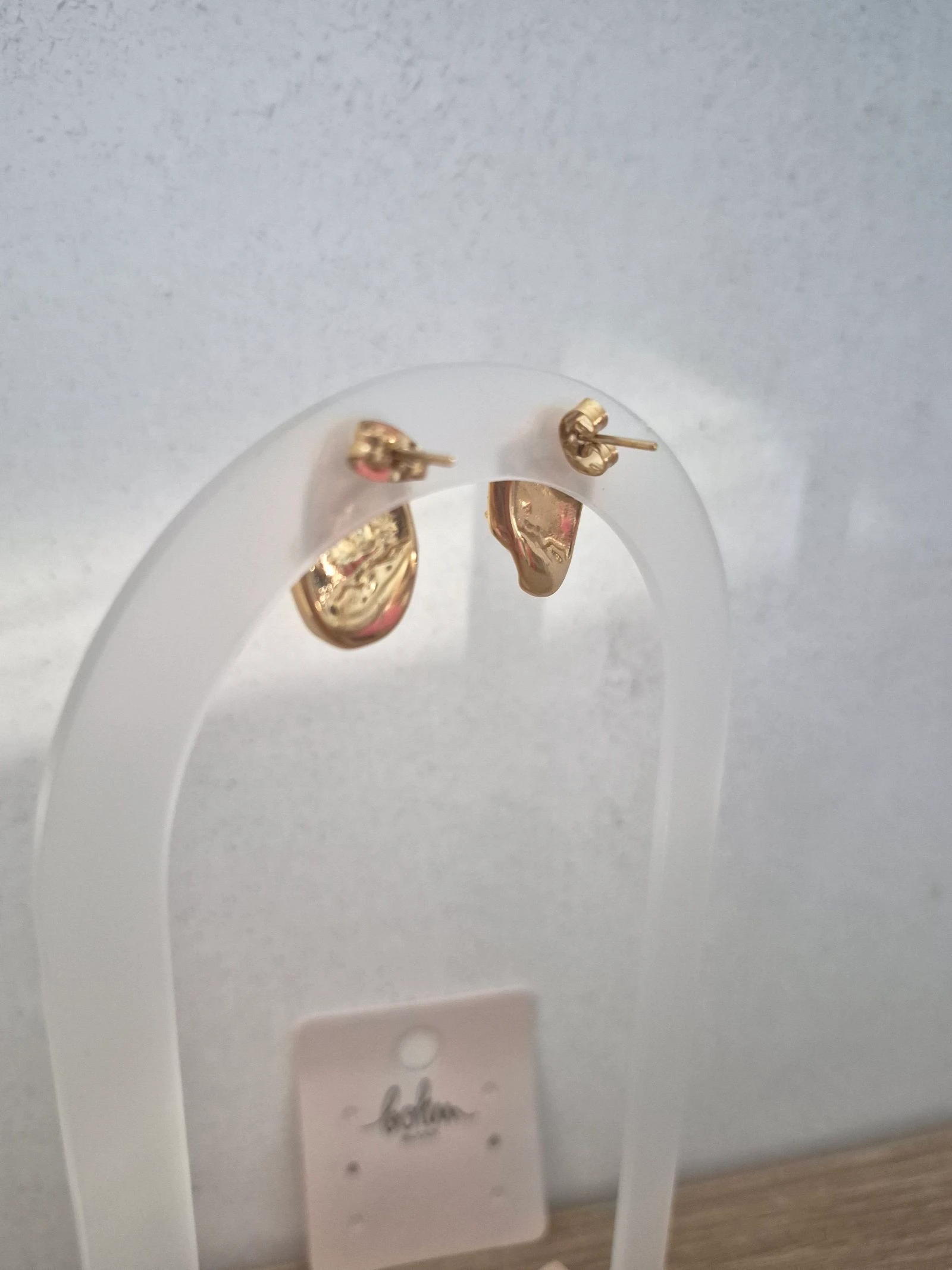 Pendientes Bohm – Acero inoxidable dorado – photo 3